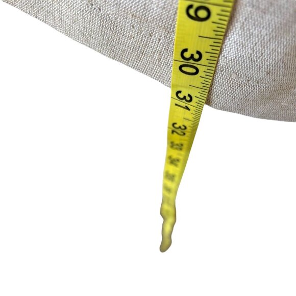 Vintage 90s Cream High Rise Linen Wide Leg Pants 10 Tall - Picture 6 of 11